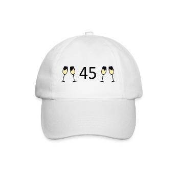 45th Birthday 45th Anniversary 45 Number 45 black - Baseball Cap - white/white - Front
