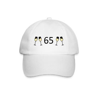 65th Birthday 65 Years Anniversary 65 Number 65 Black - Baseball Cap - white/white - Front