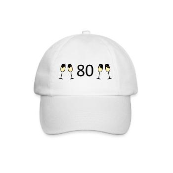 80.Geburtstag 80 Jahre Jubiläum 80 Zahl 80 schwarz - Baseballkappe - Weiß/Weiß - Vorne