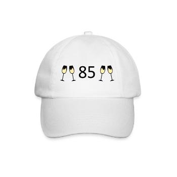 85.Geburtstag 85 Jahre Jubiläum 85 Zahl 85 schwarz - Baseballkappe - Weiß/Weiß - Vorne