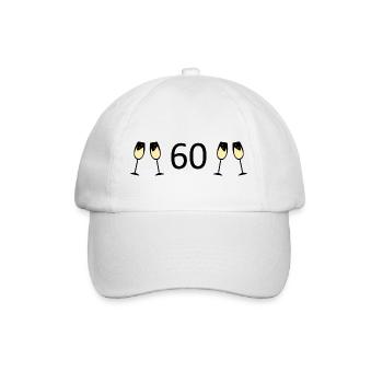 60e anniversaire 60e anniversaire 60 numéro 60 noir - Casquette classique - blanc/blanc - Devant