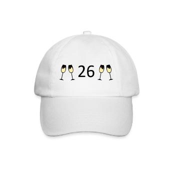 26.Geburtstag 26 Jahre Jubiläum 26 Jahre Zahl 26 - Baseballkappe - Weiß/Weiß - Vorne