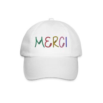 THANK YOU. THANKS. THANK YOU. ANNIVERSARY. BIRTH. - Baseball Cap - white/white - Front