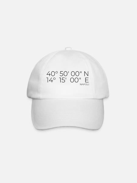 Coordonnées : Naples, Naples, Italie - Casquette classique - blanc/blanc