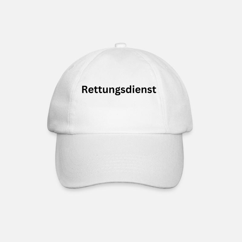 Schriftzug "Rettungsdienst" - Baseballkappe - Weiß/Weiß