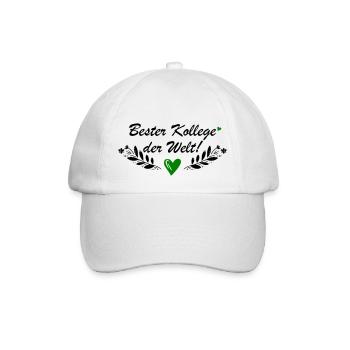 Bester Kollege der Welt - Baseballkappe - Weiß/Weiß - Vorne