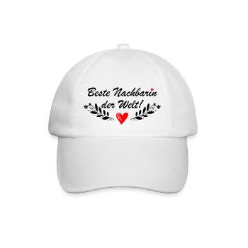 Beste Nachbarin der Welt - Baseballkappe - Weiß/Weiß - Vorne