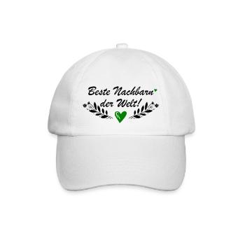 Beste Nachbarn der Welt - Baseballkappe - Weiß/Weiß - Vorne