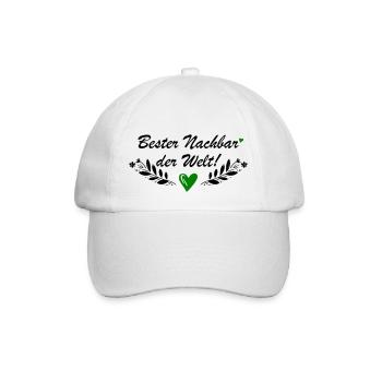 Bester Nachbar der Welt - Baseballkappe - Weiß/Weiß - Vorne