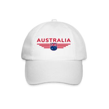 Canberra Australien T-Shirt für Fans und Liebhaber - Baseballkappe - Weiß/Weiß - Vorne