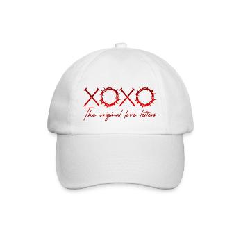 xoxo love you amore Blumen Frauen Valentinstag - Baseballkappe - Weiß/Weiß - Vorne