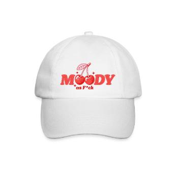 Moody as fuck with cherries – police en rouge - Casquette classique - blanc/blanc - Devant
