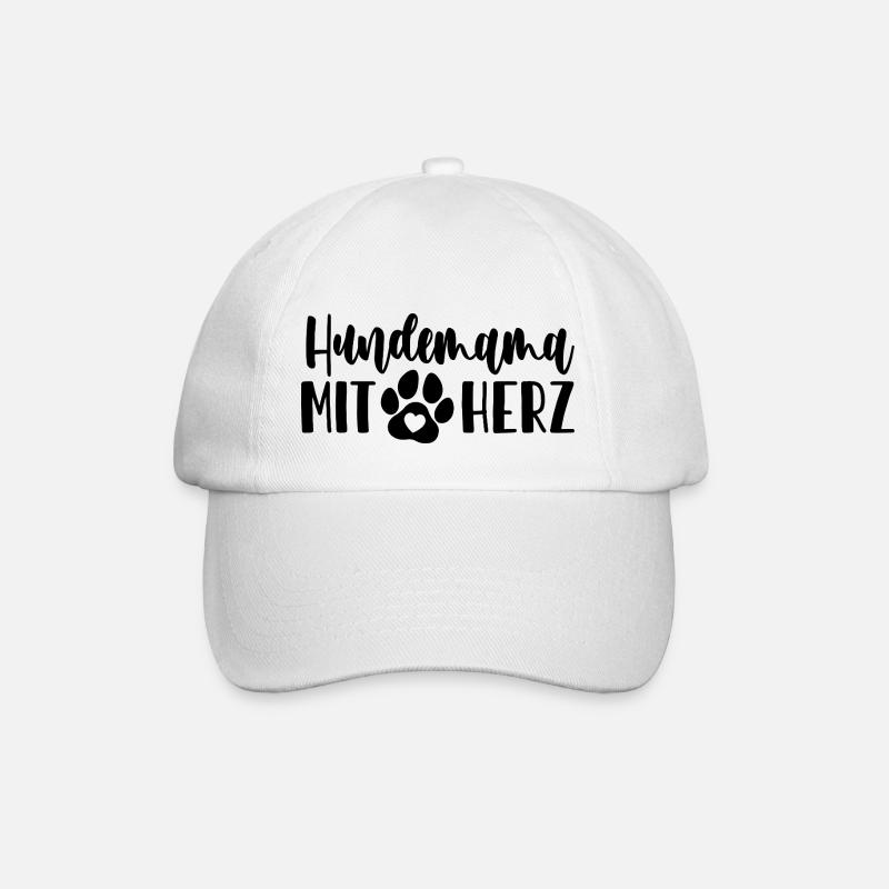 Hundemama mit Herz - Baseballkappe - Weiß/Weiß