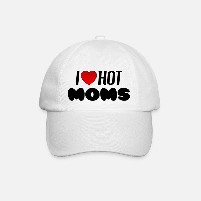 I love hot moms - Baseballkappe - Weiß/Weiß