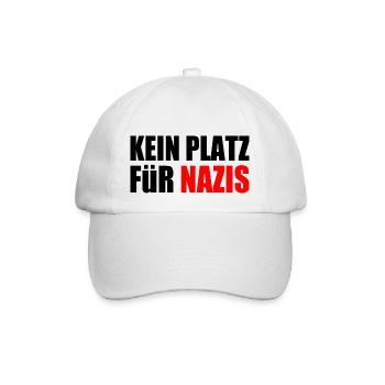 kein platz für nazis - Baseballkappe - Weiß/Weiß - Vorne