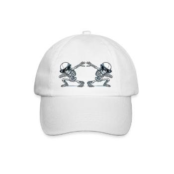 skull dabbing 2 - Baseballkappe - Weiß/Weiß - Vorne