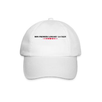 My first language: hugging - Baseball Cap - white/white - Front