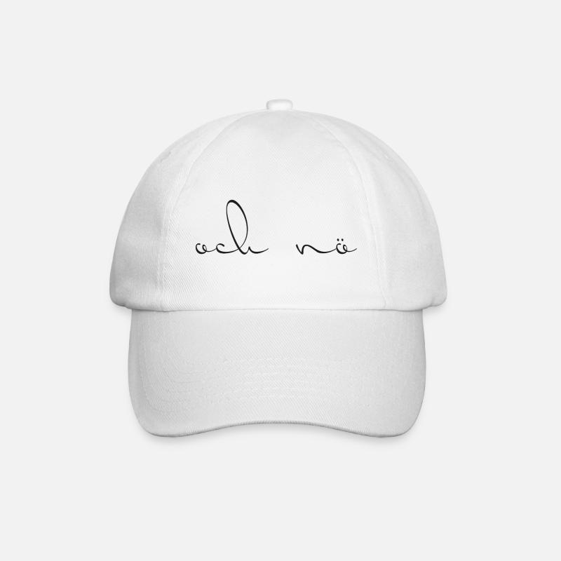 och nö - Baseball Cap - white/white
