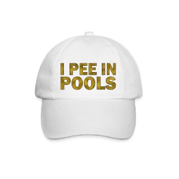 I pee in pools - Baseballkappe - Weiß/Weiß - Vorne