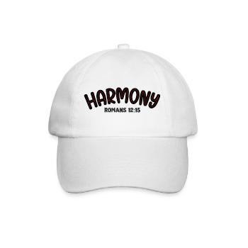 Harmony Red Line Typography - Baseball Cap - white/white - Front