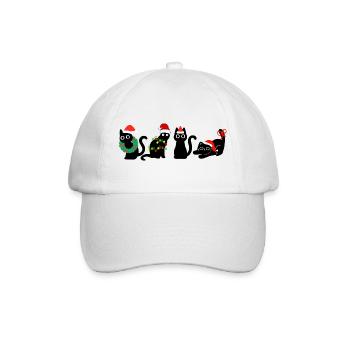 cat in christmas - Baseball Cap - white/white - Front