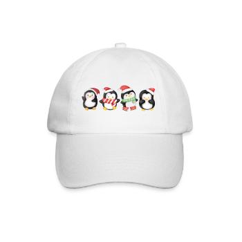 Drôle de pinguin Noël - Casquette classique - blanc/blanc - Devant