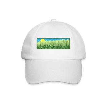 Summer Vacation Hiking Outline - Baseball Cap - white/white - Front