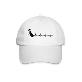Golfeur Golfeur Golf Golf Sac de golf ECG Battement de cœur - Casquette classique - blanc/blanc - Devant