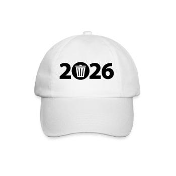 Trash 2026, Waste 2026, Dirt 2026 - Baseball Cap - white/white - Front