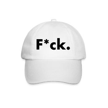 F*ck. - Baseballkappe - Weiß/Weiß - Vorne