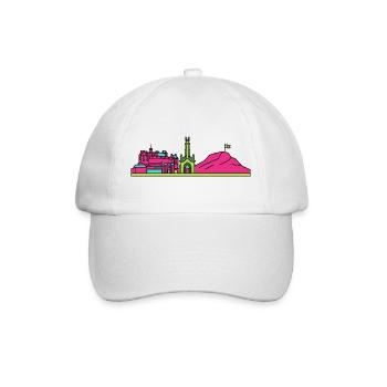 Silhouette du château de la ligne urbaine d’Édimbourg Art moderne en ligne - Casquette classique - blanc/blanc - Devant