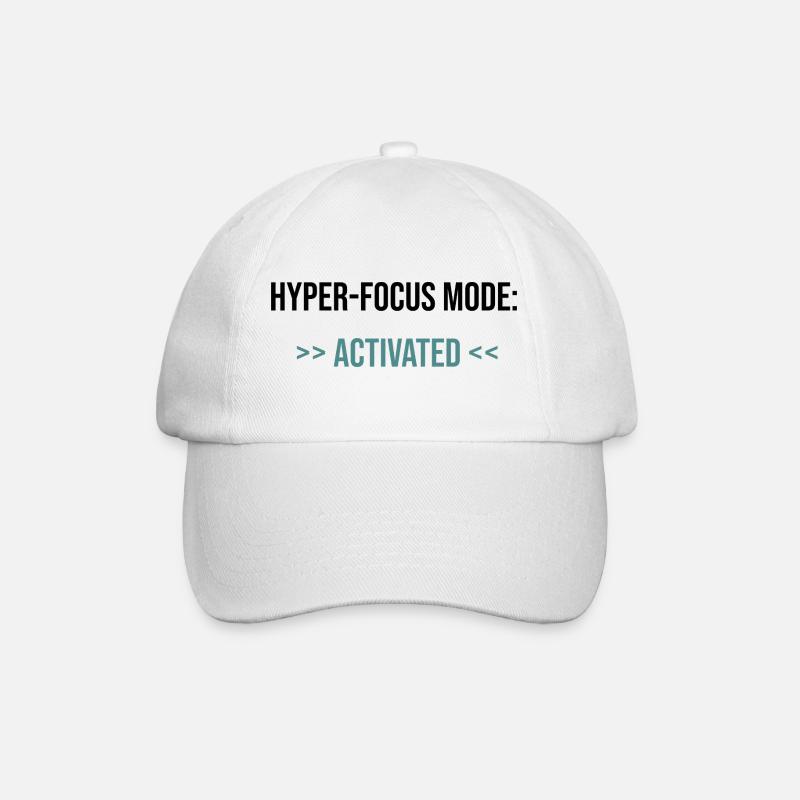 Hyper-Focus Mode: Activated - Statement - Baseballkappe - Weiß/Weiß
