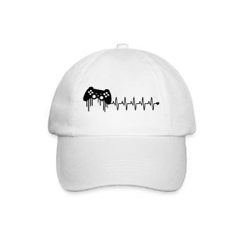 Gaming Controller Heartbeat - Baseball Cap - white/white - Front