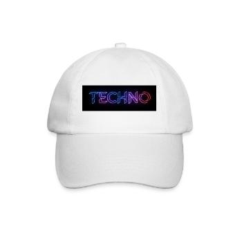 Techno Neon Glitch Text - Baseball Cap - white/white - Front