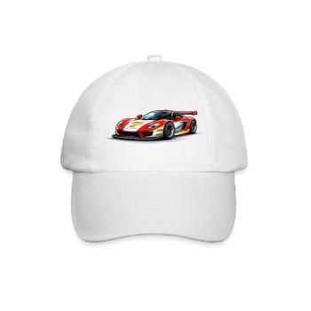 Speed-style race car graphics - Baseball Cap - white/white - Front