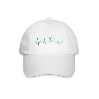 Fischerherzschlag-Angeln - Baseballkappe - Weiß/Weiß - Vorne