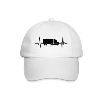 Truck Heartbeat Truck Driver Truck - Baseball Cap - white/white - Front