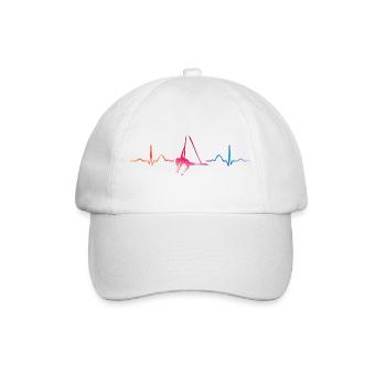 Vertical Scarf Heartbeat Aerial Acrobatics Aerial Silk - Baseball Cap - white/white - Front