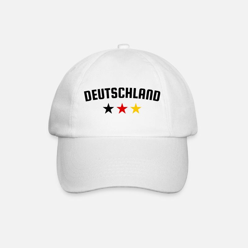 Deutschland 3 Sterne Design - Baseballkappe - Weiß/Weiß