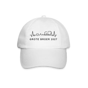 Ich Werde Großer Bruder 2027 Herzschlag NL - Baseballkappe - Weiß/Weiß - Vorne
