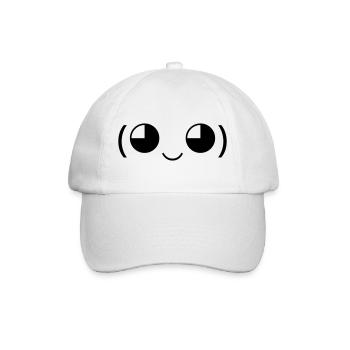 Émoticon kawaii Sourire (◕‿◕) Mignon - Casquette classique - blanc/blanc - Devant