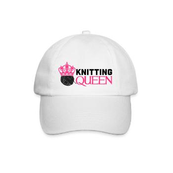 Knitting queen - Baseballkappe - Weiß/Weiß - Vorne