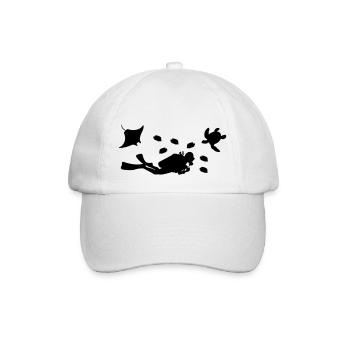 taucher - Baseballkappe - Weiß/Weiß - Vorne