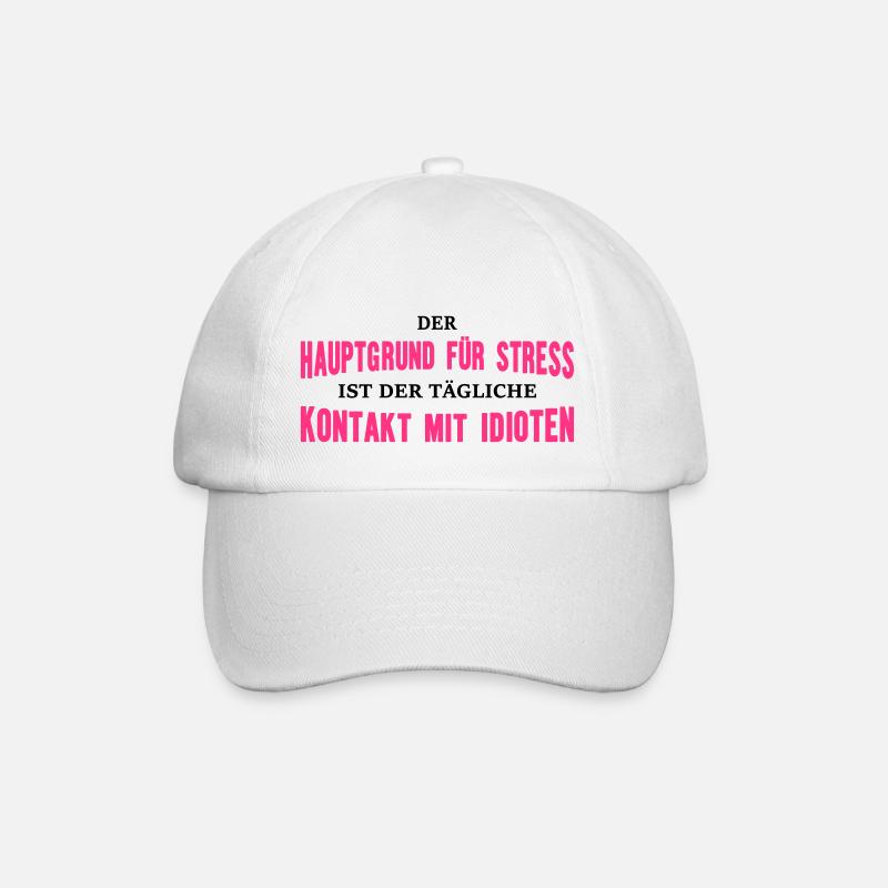 Hauptgrund für Stress - Baseballkappe - Weiß/Weiß