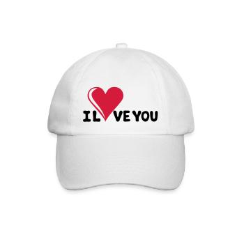 I LOVE YOU - Je t'aime - Saint-Valentin - Casquette classique - blanc/blanc - Devant