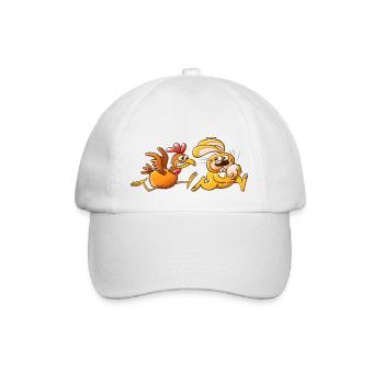 Lapin de Pâques volant un oeuf d'une poule Furious - Casquette classique - blanc/blanc - Devant