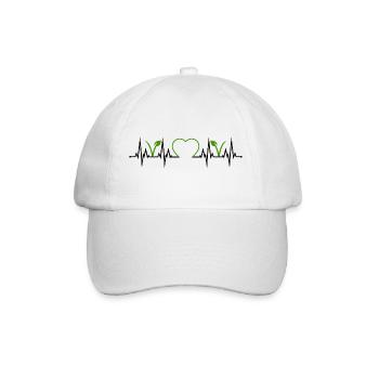 Végétalien Végétarien Heartbeat Coeur ECG Végétalien - Casquette classique - blanc/blanc - Devant
