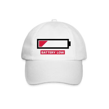 battery_low__f2 - Baseballkappe - Weiß/Weiß - Vorne