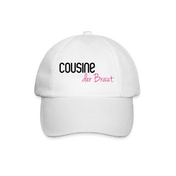 Cousine der Braut - Baseballkappe - Weiß/Weiß - Vorne