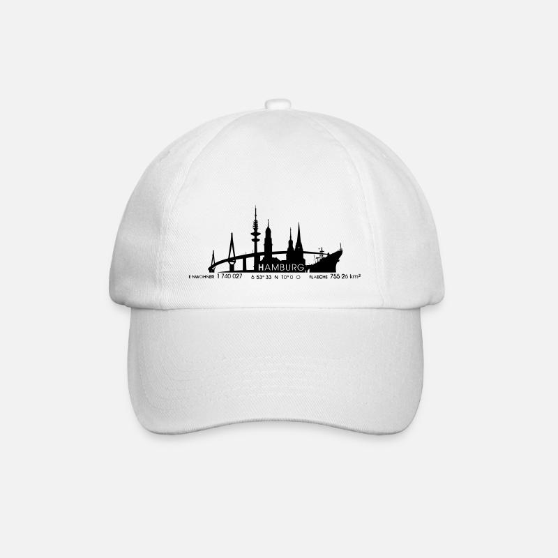 Hamburg Skyline - Baseballkappe - Weiß/Weiß